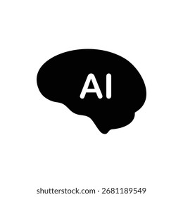 Ai modelo de design de ícone cerebral