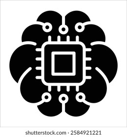 Ai Brain Icon Element For Design