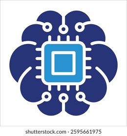 Ai Brain Icon Element For Design