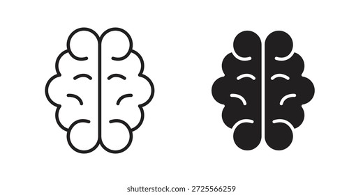AI brain icon in filled, thin line, stroke style for website and apps
