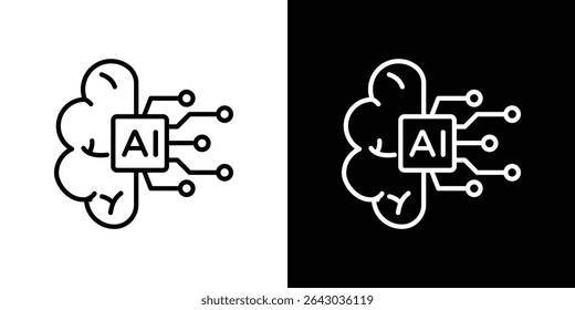 Ícone de cérebro AI Vetor de logotipo de estilo plano. perfeito para projetos de IU