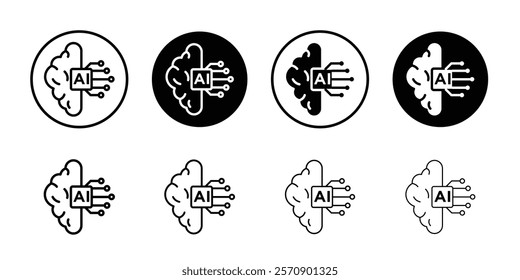 AI brain icon linear logo isolated