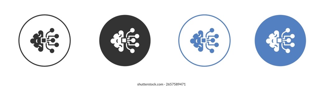 AI brain icon logo graphic designs