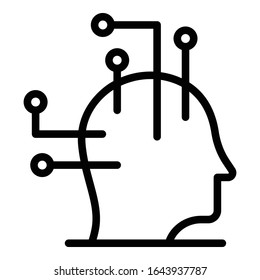 Ai-Hirnsymbol. Rahmenbild ai Gehirn Vektorillustration Symbol für Webdesign einzeln auf weißem Hintergrund
