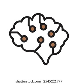 Un icono del cerebro de la IA que representa la inteligencia artificial y el aprendizaje automático