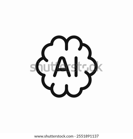 ai brain icon sign vector