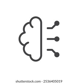 Ai Gehirn Symbol Dünner Umriss Kunstsymbol