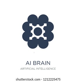 ai Brain icon. Trendy flat vector ai Brain icon on white background from Artificial Intelligence, Future Technology collection, vector illustration can be use for web and mobile, eps10