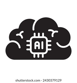 Ai brain icon. vector illustration.