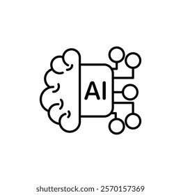 AI brain icon Vector logo set flat
