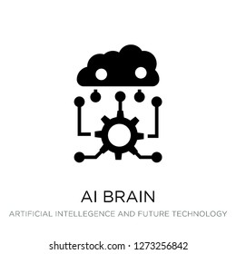 ai brain icon vector on white background, ai brain trendy filled icons from Artificial intellegence and future technology collection, ai brain simple element illustration