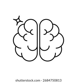 Icono de cerebro AI Vector ilustración de stock