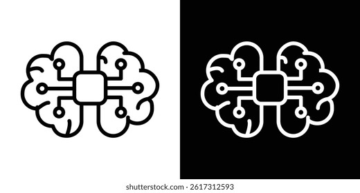 AI brain icon vector for web and mobile app. Symbol isolated.