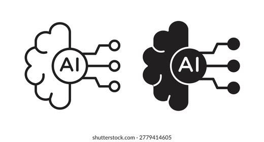 AI brain icon for web, app, infographic.