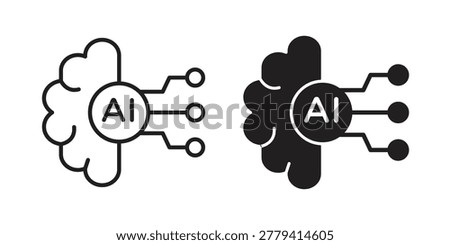 AI brain icon for web, app, infographic.