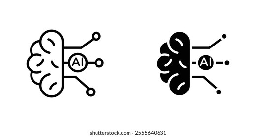 AI brain icons for app and websites.