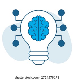 AI Brain Idea icon, AI Cérebro Criativo, Ideia Inteligente, Inovação Inteligente, Pensamento Digital, vetor