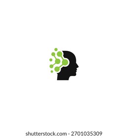 AI Brain logo icon flat vector design