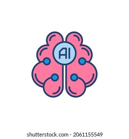 AI Brain Moderne Symbol - Vektorsymbol für Deep Learning