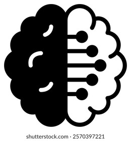 AI Brain Tech and AI Innovation icon illustration