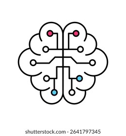 Ai Brain Vector Filled outline illustration style icon. EPS 10 file
