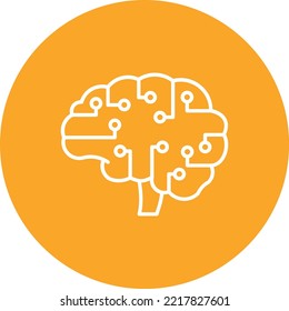 Icono de vector cerebral de IA. Se puede usar para imprimir, móviles y aplicaciones web.