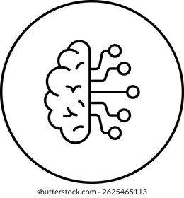 AI Ícone do vetor cerebral. Pode ser usado para impressão, aplicativos móveis e da Web.