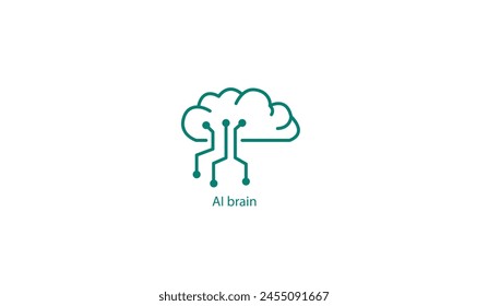 AI Brain Vector Icon Illustration Design