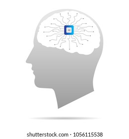 AI brain. vector illustration.