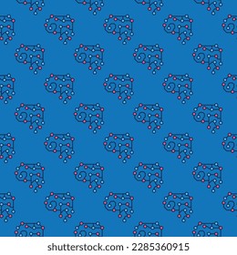 AI Brain vector Neural Network concept colored seamless pattern