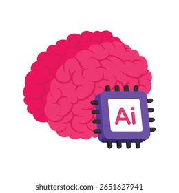 Ai Brain Vector style icon. Eps 10 file