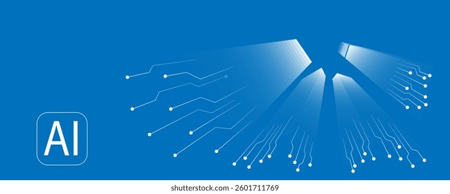 ai building city technology smart digital tech concept future 3d architecture iot vector infrastructure home background industry artificial build construction cloud architect isometric design abstract
