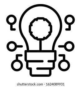 Ai bulb icon. Outline ai bulb vector icon for web design isolated on white background