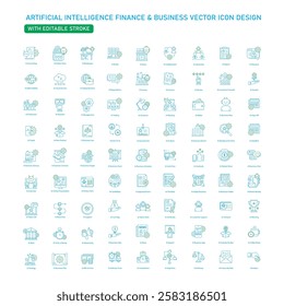 AI Business Finance Robotics Vector Icon Set 