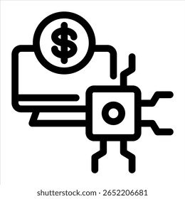 AI business outline icon vector illustration on white background - Powered by Shutterstock - Get 15% off with code: PIKWIZARD15