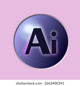  Botão IA 3D. Botão Ativo, para UI UX, aplicativos, sites e Interfaces. Ilustração vetorial. Botão Gerar IA. Inteligência artificial e conceito de tecnologia de aprendizagem de máquina para design UIUX.