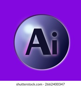  AI button 3D. Active  button, for UI UX, apps, websites, and Interfaces. Vector illustration. Generate AI button. Artificial intelligence and machine learning technology concept for UIUX design.