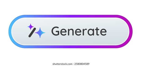 AI Button Generate design click to generative ai artificial intelligence user interface rounded image video generator symbol gradient color