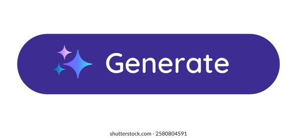 AI Button Generate design click to generative ai artificial intelligence user interface rounded image video generator symbol blue color