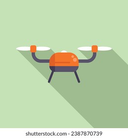 Ai camera drone icon flat vector. Mobile smart remote. Land map