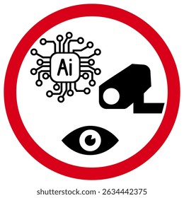 AI Camera Eye Symbol, Artificial Intelligence Vision Technology