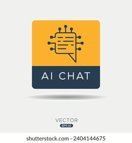 AI Chat (Artificial intelligence) Icon, Vector sign.