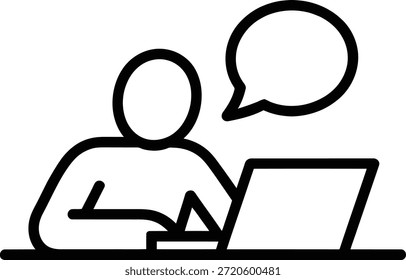 Asistente de chat AI en el icono del ordenador portátil