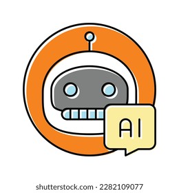 vector de icono de color de bot de chat ai. señal de bot de chat de ai. ilustración de símbolo aislado