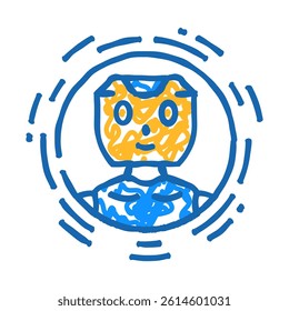 ai chat bot doodle icon sketch vector. ai chat bot sign. isolated symbol illustration
