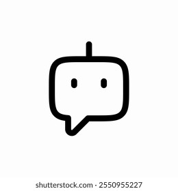 Vector de signo de icono de bot de chat AI