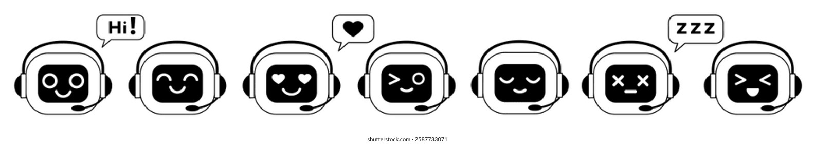 Ai chat bot icons set