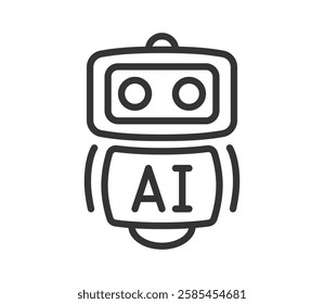 AI chat bot line icon, pixel perfect, vector eps10 illustration
