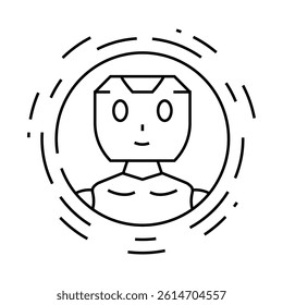 ai chat bot line icon vector. ai chat bot sign. isolated contour symbol black illustration