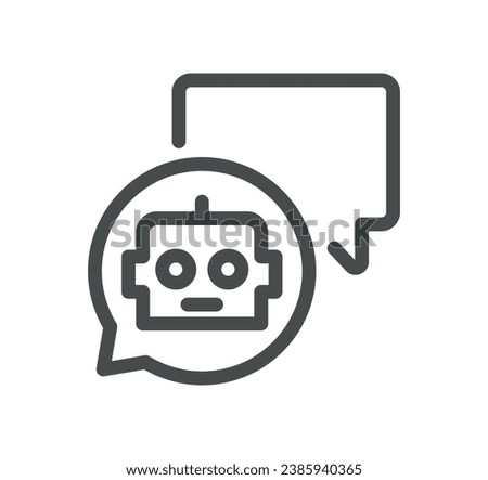 Ai chat bot related icon outline and linear vector.